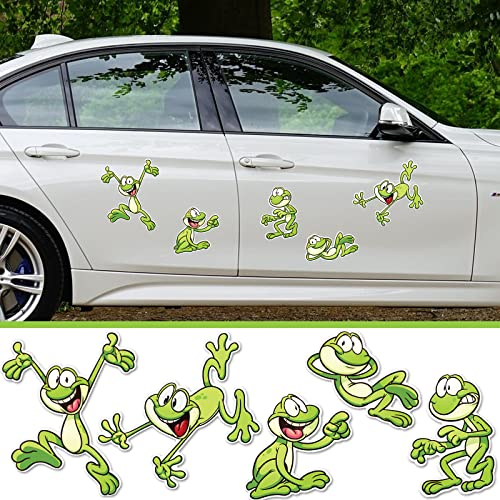 Frosch-Auto-Magnete und Aufkleber, Kühlschrank-Aufkleber, wasserdicht, niedliches Tier, für Auto, Briefkasten, Dekoration, 5 Stück