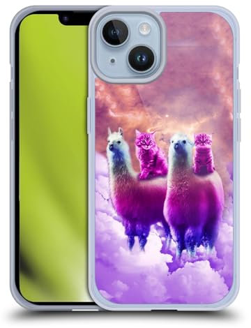 Head Case Designs Licenza Ufficiale Random Galaxy Galassia Gatto Porpora Spazio Lama Custodia Cover in Morbido Gel Compatibile con Apple iPhone 14