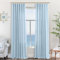 Lichtfilternde blaue Leinenvorhänge 274 cm lang für Wohnzimmer, Landhausdekor-Set, 2 Paneele, Stangentasche, himmelblau, halbtransparent, moderne Vorhänge für Schiebetür, hohe Decke, 2.4 m hoch