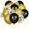 Luftballons zum 65. Geburtstag, 15 Stück Schwarz Gold Happy 65. Geburtstag Luftballons Schwarz Gold 65. Geburtstag Partydekoration für Männer Frauen 65. Geburtstag Jubiläumsdekor