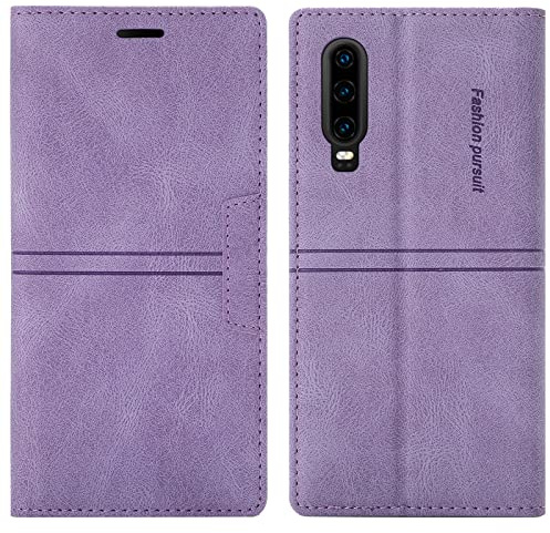 OKZone Kompatibel mit Huawei P20 Hülle, Handyhülle Wallet PU Leder Kartenfach Magnet Klappbar Schutzhülle Huawei P20 Handy Hüllen Flip Handytasche Case Cover Stoßfest Klapphülle Etui (Lila)