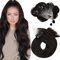 Moresoo Microring Extensions Echthaar 50 cm Dunkelstes Braun Haar Extensions Seidenglatt Für Jede Tätigkeit 50G 50Stränge #2