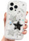 HZLFCZL Kompatibel mit iPhone 14 Pro Max Hülle,Süße Cartoon Glitzer 3D Stars Kristall Clear Muster Design Damen Mädchen Aesthetic Kawaii Transparent Sparkly Handyhülle für iPhone 14 Pro Max-Stars