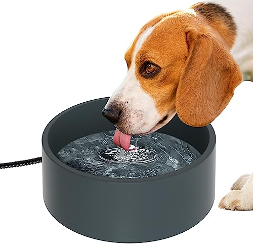 Fuliuna Beheizter Futternapf für den Außenbereich mit kaufester Schnur, Thermoschüssel bietet Trinkwasser im Winter für Hunde, Katzen, Kaninchen, Hühner, Enten - 0,85 Gallonen