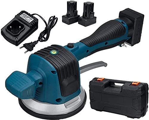 Vibratore per Piastrelle, Livellatrice Automatica, Martello Posatore Piastra Vibrante Livellante, Carico Massimo 100 kg, 2 Batterie