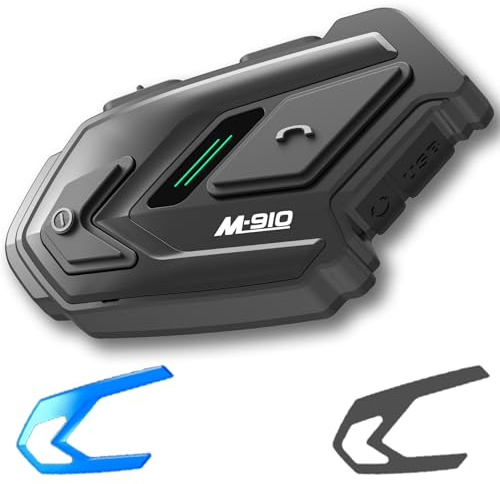 WAYXIN M910 Motorrad-Headset Motorrad-Intercom-System mit Audio-Multitasking Einmalige Kopplung für 6 Geräte-Gruppenkommunikation Helm-Headset mit ENC/DSP/CVC-Rauschunterdrückung, Musik-Sharing