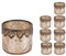 Jinfa 8er-Set Teelichthalter Gold Kerzenhalter Windlicht Glas Kerzengläser Teelichtgläser Weihnachtsdeko Innen Geschenke für Frauen - Zylindrische Form Ø10cm x h9cm