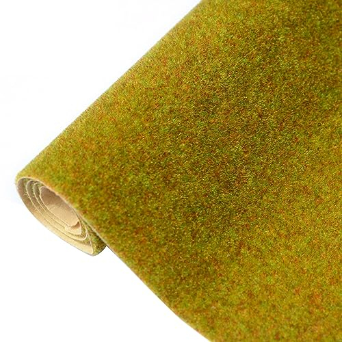 Modell Grasmatte,5 Stück Grasmatte Landschaftsbau Matte 20 * 30 cm Modell Train Landschaft für Modell Landschaft Garten Gras Wiese Miniaturgarten Rasenmatte Grasmatte (Dunkles Herbstgelbgrün)