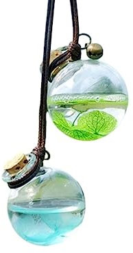 Aublinto 10ml 70g Auto hängende Parfüm-Anhänger，Glas Flasche Parfüm Decor，Auto-Lufterfrischer Parfümflasche ，Auto hängende Diffusor Länge 28 cm，Für Zuhause, Büro, Einkaufszentrum und Neujahr