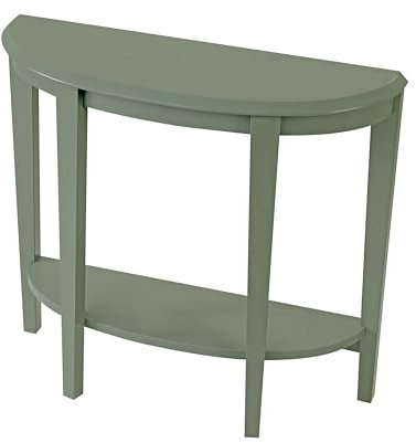 HOMES: Inside + Out Payne - Consolle moderna a mezzaluna con ripiano portaoggetti, arredamento decorativo per soggiorno, corridoio, ingresso, piccoli spazi, verde salvia