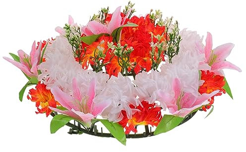Zerodeko ghirlanda mazzo artificiale fiori artificiali cimitero ghirlande arredamento finta funebre fiore tombale Porta d'ingresso fiore artificiale bara decorare fiore di seta