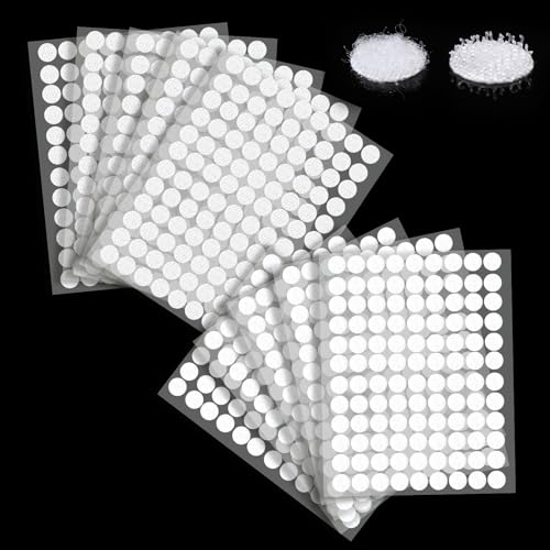 Vinabo 1080 Piezas de Pegatinas Redondas para Rayar, 540 Pares de Ganchos y Bucles Autoadhesivos con Puntos para Rayar de 10 mm, Puntos para Rayar Autoadhesivos para Bricolaje, Manualidades, etc