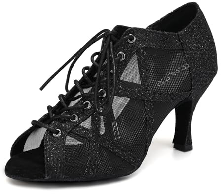 YCALCP Damen Latin Tanzschuhe offene zehen Sandalen Salsa Tango Training Soziale Ballsaal tanzstiefel,Modello-X526