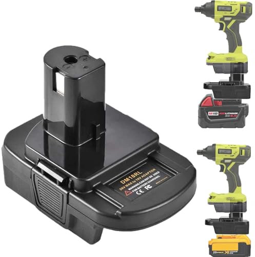 for Dewalt to Ryobi Battery Adapter,for Dewalt 20V to Ryobi 18V Adapter with 5V 2.1A MAX USB Charge,Battery Adapter Converter Converts to Dewalt 20V Batteries for Ryobi 18V Converter Power Tools