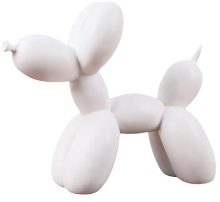 YOYUMI Scultura Cane Palloncino, Ornamenti Decorativi in Resina, Adatto per decorare soggiorni camere da letto e uffici, (Bianco 8.7Inch)