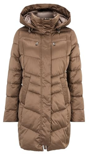 Gil Bret Damen Steppjacke mit Abnehmbarer Kapuze 46, Dark Earth