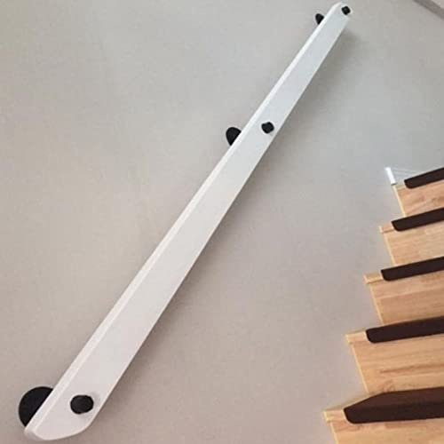 Pasamanos de madera para exteriores, juego de pasamanos de madera blanca, pasamanos de escalera de madera antideslizante, barandillas de interior para montadas en la pared para lofts para personas