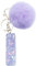 Xsclpomddy Mädchen Alphabet Buchstaben Schlüsselanhänger Niedlich Schlüsselanhänger Glitzer mit Pom Pom Quasten Harz Keychain Violett für Tasche Charme,I