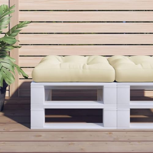 Homgoday Gartenkissen, Sitzkissen, Sofakissen, Gartenbank, Kissen für Palettensofa, Creme, 60 x 60 x 12 cm