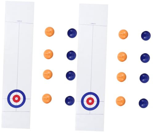 BESTonZON 2st Eisstockschießen Curling-Spiel Zu Hause Curling-Spielzeug Tischspiel Minispielzeug Für Kinder Indoor-Spielzeug Kinder Mini-Spielzeug Lustiges Familienspiel Spielzeug Vlies Weiß
