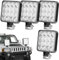 Asfrode 4 Stück LED Arbeitsscheinwerfer 12V 48W, 4x4 LEDs Strahler Arbeitslicht Traktor Spotlight Wasserdicht Zusatzscheinwerfer für Bagger Traktoren Schlepper ATV Lkw Offroad