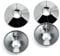 Chrome Pipe Collars - Pack of 4 Snap On Chrome-Plated Plastic Covers, 15mm Hole, 4.5cm Wide to Hide Radiator Pipes