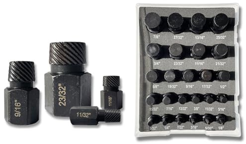 25-teiliges Schraubenausdreher-Set, Sechskantkopf-Mehrzweckbolzen-Entferner-Set für abgenutzte, abgerundete, beschädigte, gebrochene Schrauben und Bolzen