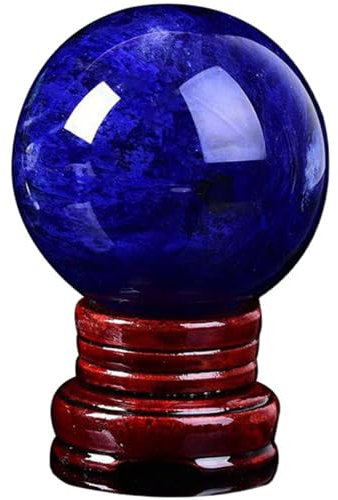 JWMSXYQR Kristallkugel exquisit natürliche raue Blaue Kristallkugel Desktop Dekoration Büro Wohnzimmer Feng Shui Vermögen Home Dekoration,1.96in