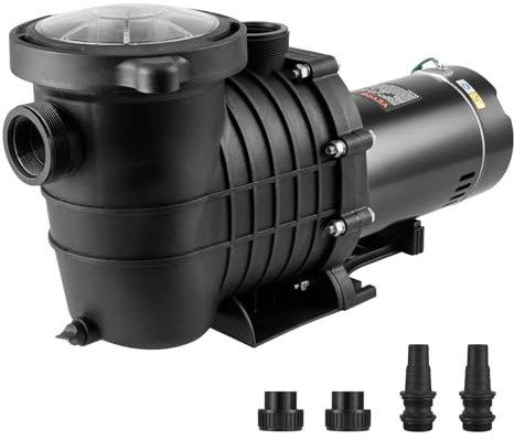 VEVOR Bomba de piscina sobre el suelo, 1 HP, 80 GPM máx. Bomba de piscina de una sola velocidad, 110 V/240 V 3450 RPM 33 pies máx. Bomba de piscina con cesta de filtro para piscinas sobre el suelo