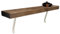 MKGT NO Drill Radiator Shelf | Rustic Slim Narrow Shelf for Hallway (Walnut, 60cm)