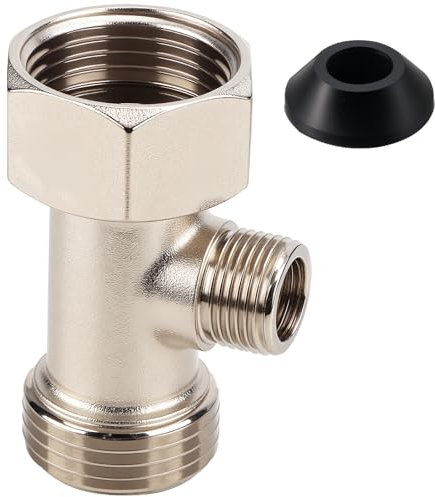 BOXOB Adaptateur Bidet en T, 7/8x7/8x3/8 Adaptateur 3 Voies ou Connecteur T avec Joint Séparateur Robinet Toilette Fixation Bidet pour Camping-Car Raccord Tuyau Dérivation Toilettes Domestiques