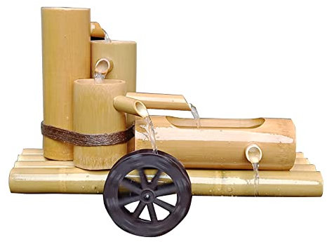 RUHEN Brunnen-Bambus-Wasserspiel, handgefertigtes Bambus-Brunnen-Set, japanische Gartendekoration, schaffen Sie die gewünschte Außenszene