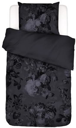 ESSENZA Bettwäsche Floor Nightblue, 135x200 + 1x 80x80 cm - 100% Baumwollsatin 210TC - Blumen