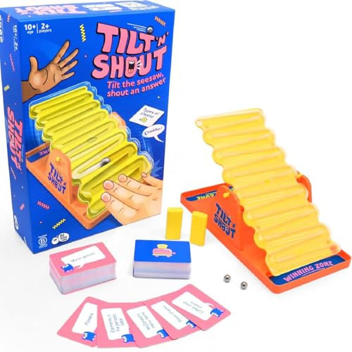 AMZLORD Patata Tilt 'N' Shout: Juego de Fiesta Familiar de Movimiento rápido, Temporizador de Carreras de mármol Interactivo con 150 categorías únicas, Noches de Juego, niños y Adultos