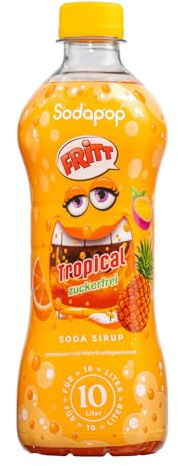 Sodapop Sirup FRITT Tropical, zuckerfrei, 500ml, bis zu 10 Liter Getränk | kalorienarm, ohne Zucker