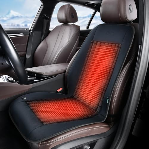 FLORICH Sitzauflage Auto Winter Mit Voller Rückenlehne Autositzbezüge für Fahrer oder Beifahrer Sitzkissen, Universal passend für PKW, SUV, LKW, Transporter, Schwarz, 1 Stück