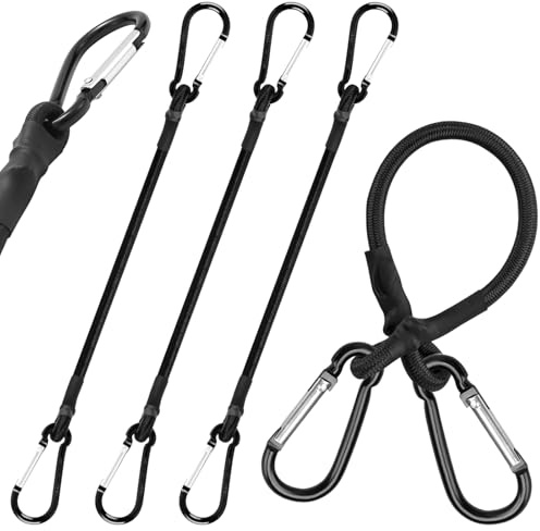 Alovez 35cm Spanngummi mit Karabiner,4er Expander mit Karabinerhaken,Gummispanner mit Haken,Spanngurt mit Karabiner für Sonnensegel,Tarps,Garten,Ladung