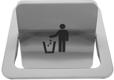 CHICAMPERA Countertop Embedded Trash Lid Stainless Steel with Swing Flap for 19-21Cm Recessed Opening, Waste Chute Cover Suitable for Kitchen and Office Worktops