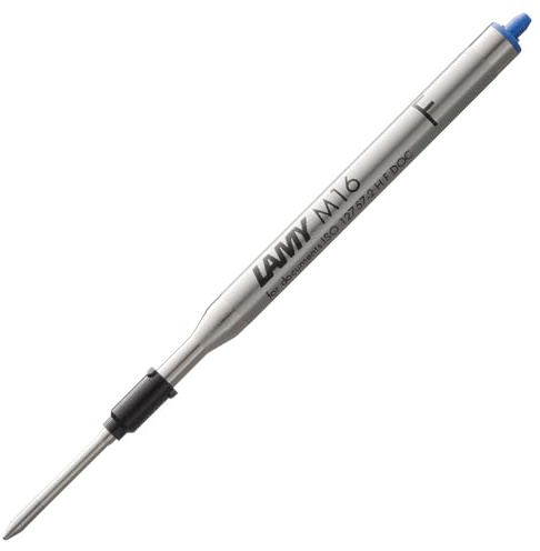 Lamy M16 ballpoint pen refill with large capacity, metal - Original replacement refill for all ballpoint pen models - Indelible - Fine line width in blue ink