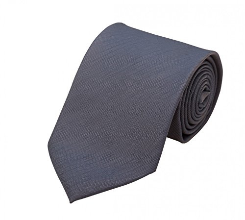 Fabio Farini - Klassische Herren Krawatte Unifarben - 8cm Breite - einfarbige und elegante Unicolor Schlipse für jeden Anlass wie Hochzeit, Konfirmation oder Business Grau