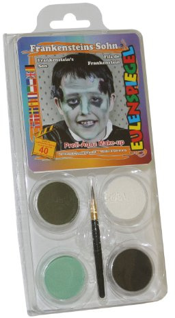 Eulenspiegel 204719 - Schmink-Set Frankensteins Sohn, für ca. 40 Masken, Schminkfarben, Karneval, Mottoparty