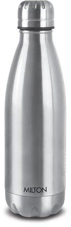 Milton Duo DLX 500 Thermosteel 24 Hours Hot and Cold Water Bottle, 500 ml, Silver | Leak Proof | Office, Gym, Home, Kitchen, Hiking, Trekking, Travel Bottle