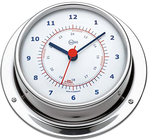BARIGO Sky Series Quartz Ship's Clock - Stainless Steel Housing - 3. 3 Dial - US Version