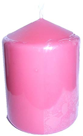 Stumpen Kerzen Pink / Rhabarbarrot 100 x 80 mm (H x D) 100% in RAL Kerzen Qualität Deko, Party, Hochzeit, Weihnachten (3)