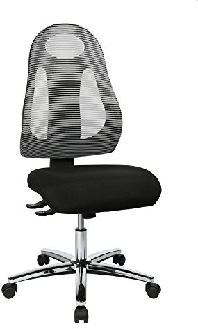 Topstar Free Art Chrom, ergonomischer Bürostuhl, Schreibtischstuhl, Stoff, Hellgrau/Schwarz