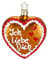 Christbaumschmuck Glas 9cm Lebkuchen Herz Ich liebe Dich mundgeblasen handbemalt Weihnachtskugeln