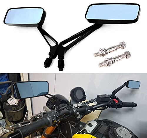 8mm 10mm Motorrad Rechteck Rückspiegel Wing Seitenspiegel Für Sportster 883 1200 Dyna Street Electra Glide Rock King Rocker Bobber Cruiser Chopper Touring