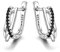 AMTBBK Ohrringe für Frauen-Mädchen - 925 Sterlingsilber, Schwarz-Spinell Stein-Bolzen-Ohrringe, Schutz Schmuck Hypoallergen
