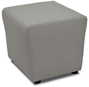 DOMO. collection Polsterhocker Bob, Sitzhocker, Sitzwürfel, Fußhocker, 46 x 46 x 43 cm (BxTxH), Webstoff in dunkelbraun