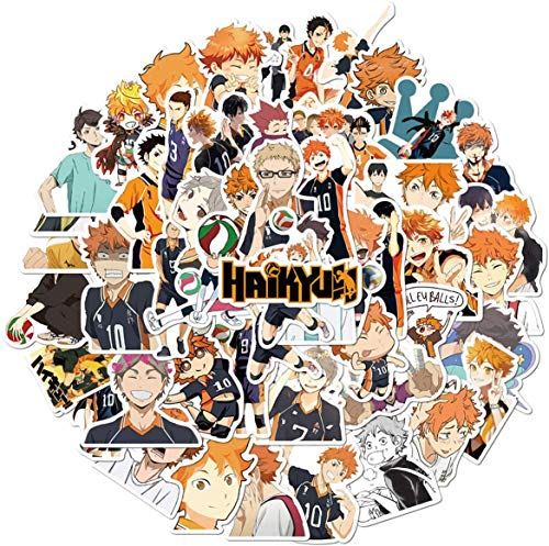 50St. Haikyuu Aufkleber, japanische Cartoon Anime Gon Freecss Whale Island Vinyl Aufkleber Aufkleber für Laptop, Wasserflasche, Auto, Skateboard, Gitarre, Helm